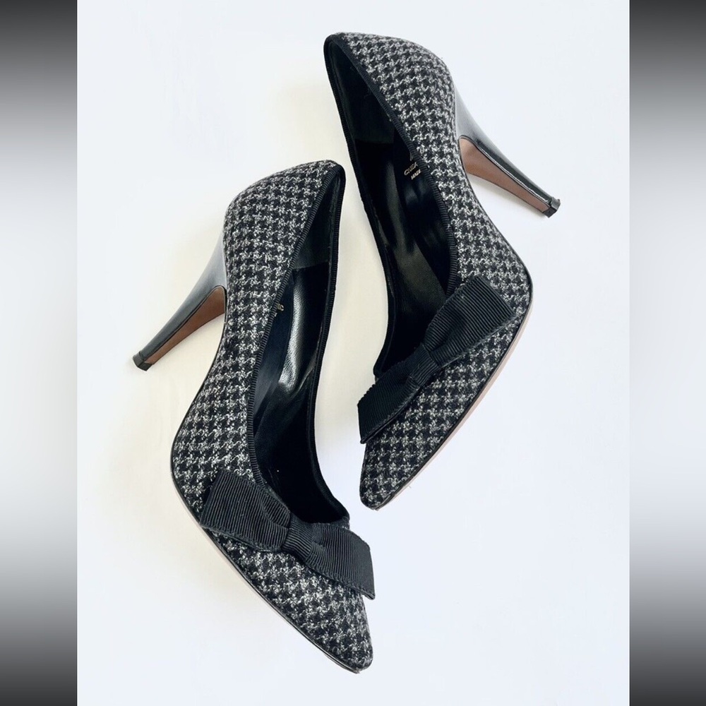 Moschino Cheap and Chic Houndstooth Bow Heels Size 6
